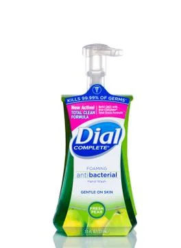 7.5 fluid ounce bottle of Dial complete brand Stock Photos