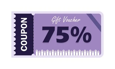 75% Off Gift Voucher Coupon Illustrazione stock