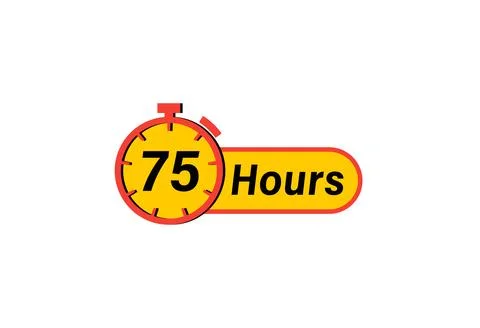 75 Hours timer Clock, Timer icon, countdown icon. Time measure. Chronometer.. イラスト素材