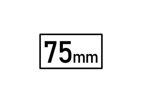75 millimeters icon vector illustration, 75mm size Illustrazione stock