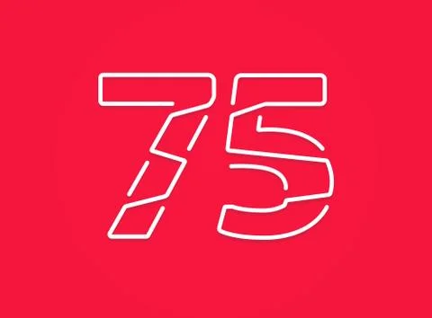 75 number. Modern trendy, creative style design. For logo, brand label, desig Stock Illustration