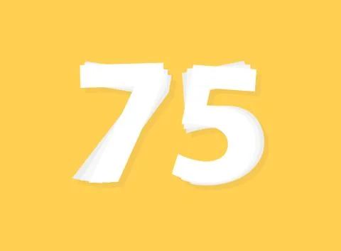 75 Number vector, modern layers design font. Eps10 illustration 스톡 일러스트