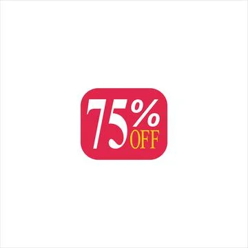 75 offer tag discount vector icon stamp on a white background Stock Illustration