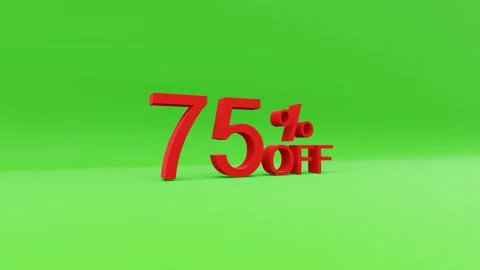 75 percent off 3D rendering Stock Footage 153359425