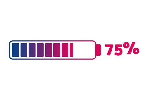 75 percent chart. Vector percentage infographics. Isolated gradient icon Illustration