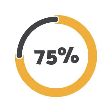 75 percent chart. Vector percentage infographics. Circle isolated icon Illustration