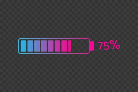 75 percent chart. Vector percentage infographics on transparent background Illustration