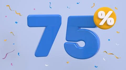 75 percent Off. Discount creative composition. 75% symbol with decorative o.. Stock Illustration