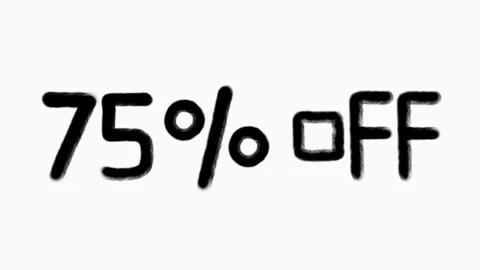 75 Percent Off Hand Drawn Animation For Sale Discount Promotion Business Concept Stock Footage 302656433