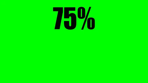 75 percent icon jumping isolated in white and green background. motion graphi Stock Footage 201391038