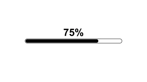 75 Percent loading error bar animation isolated on white background Stock Footage 321469718