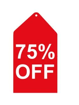 75 Percent off Tag Illustrazione stock
