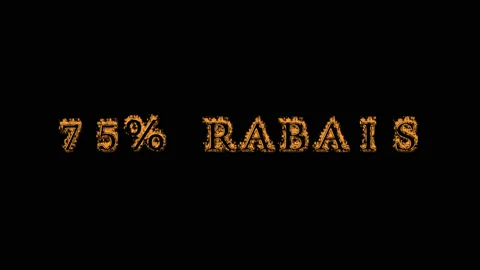 75% rabais fire text effect black background Stock Footage 136566004