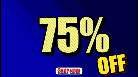 75% OFF SHOP NOW - Seamless looping Swing banner text promotion animation effect Stock Footage 288186431