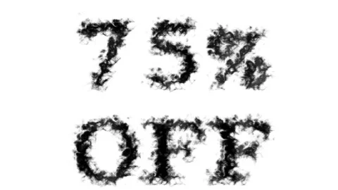 75% Off smoke text effect white isolated background Stock Footage 139611935