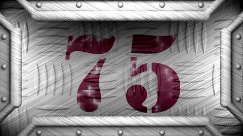 75 on steel stamp Stock Footage 8567674