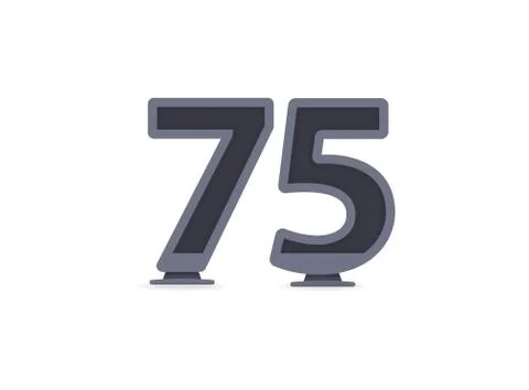 75 vector number design. For logo, brand label, design elements, corporate id 스톡 일러스트