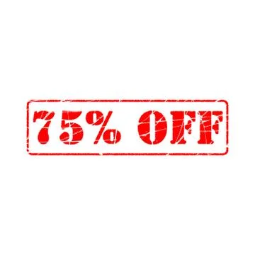 75% off on white background. seventy five Percent Off Promotional Advertising Stock Illustration