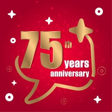 75 year anniversary celebration, vector design for celebrations, invitation Stock Illustration