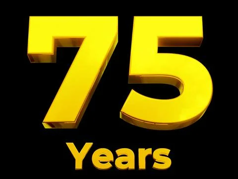 75 Year Anniversary Logo Illustrazione stock
