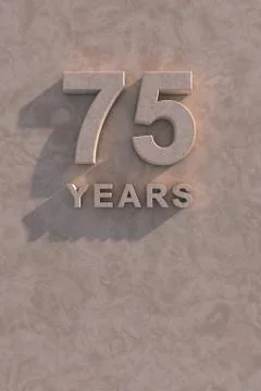 75 years 3d text Stock Illustration