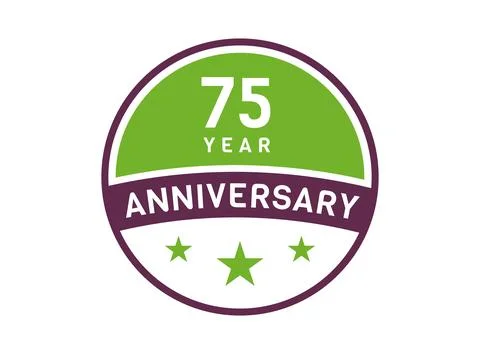 75 years anniversary image, 75 year Anniversary logo isolated on white back.. Stock Illustration