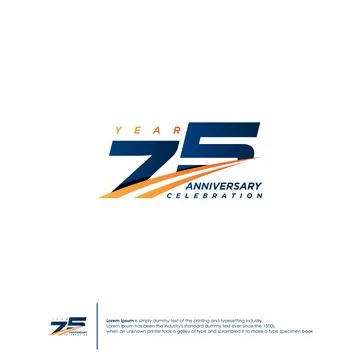 75 Years Anniversary logotype design flat style design template Stock Illustration