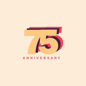 75 Years Anniversary Vector Template Design Illustration Stock Illustration