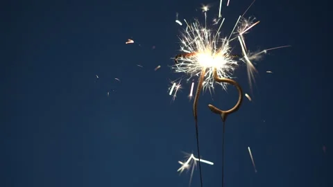 75 Years Celebration Festive Background with Sparklers Stock Footage 323355123