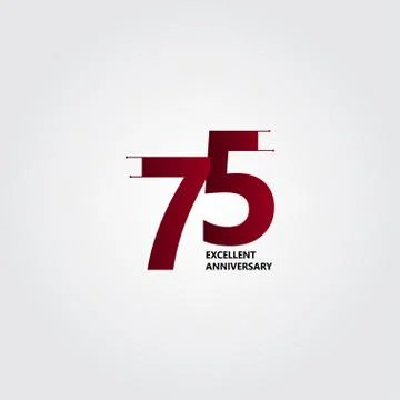 75 Years Excellent Anniversary Vector Template Design Illustration Stock Illustration