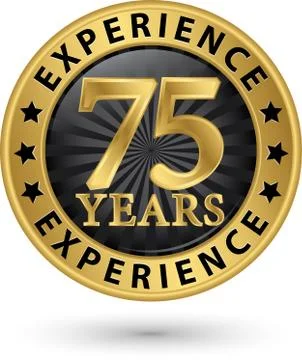 75 years experience gold label, vector illustration イラスト素材