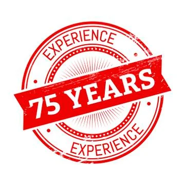 75 years experience round stamp Stock Illustration