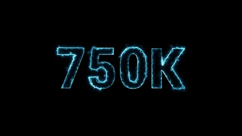 750k animation neon text effect video motion on black background. 750k Foll.. Stock Footage 327756663