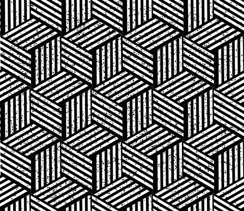 758 Seamless pattern with black and white bands cube_ 스톡 일러스트