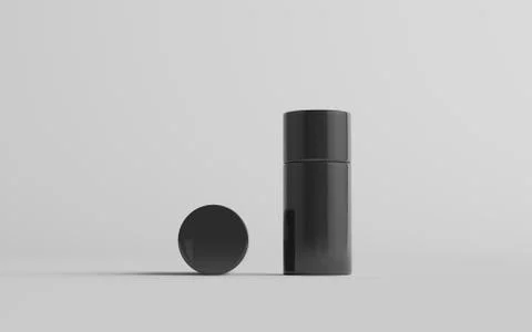 75ml Black Plastic Roll-On / Spray Deodorant Bottle Mockup - Two Bottles. 3D  Stock Illustration