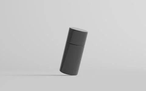 75ml Black Plastic Roll-On / Spray Deodorant Bottle Mockup - One Bottle. 3D I Stock Illustration