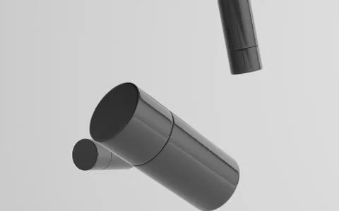 75ml Black Plastic Roll-On / Spray Deodorant Bottle Mockup - Multiple Floatin Stock Illustration