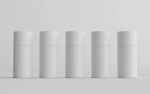 75ml White Plastic Roll-On / Spray Deodorant Bottle Mockup - Multiple Bottles Stock Illustration