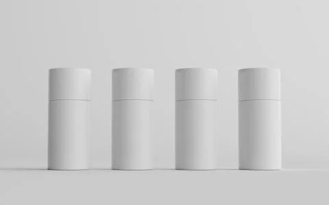 75ml White Plastic Roll-On / Spray Deodorant Bottle Mockup - Multiple Bottles Stock Illustration
