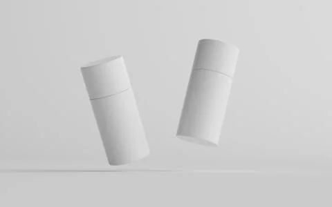 75ml White Plastic Roll-On / Spray Deodorant Bottle Mockup - Two Bottles. 3D  Stock Illustration