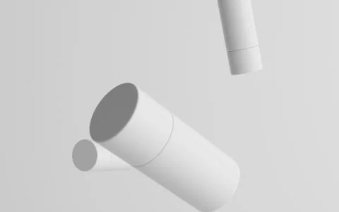 75ml White Plastic Roll-On / Spray Deodorant Bottle Mockup - Multiple Floatin Stock Illustration