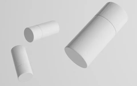 75ml White Plastic Roll-On / Spray Deodorant Bottle Mockup - Multiple Floatin Stock Illustration