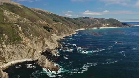 76 beautiful view of the vast ocean and mountains 스톡 동영상 219954800