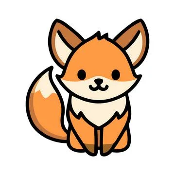 76. Cute Cartoon Fox Vector Illustration Stock Illustration