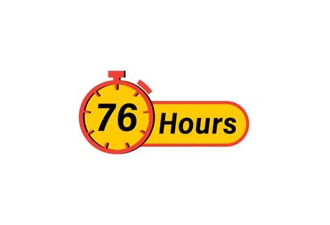 76 Hours timer Clock, Timer icon, countdown icon. Time measure. Chronometer.. Stock Illustration