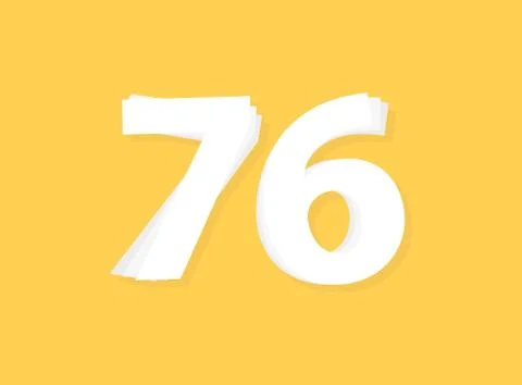76 Number vector, modern layers design font. Eps10 illustration 스톡 일러스트