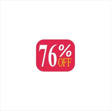 76 offer tag discount vector icon stamp on a white background Stock Illustration
