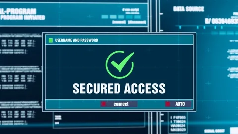 76. Secured Access Warning Notification on Digital Security Alert on Screen. Stock Footage 95561247