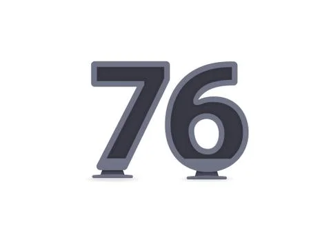 76 vector number design. For logo, brand label, design elements, corporate id Stockillustratie