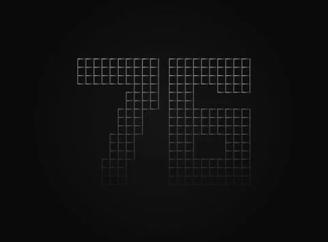 76 vector number made of metal chain link fence. For logo, brand label, desig Stock Illustration